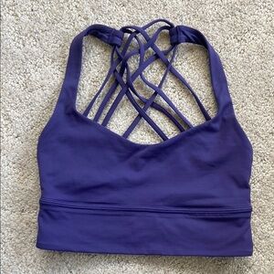 Women's Purple Strappy Sports Bra